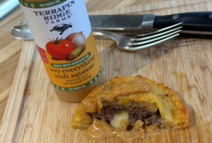 Keto burger in a purse